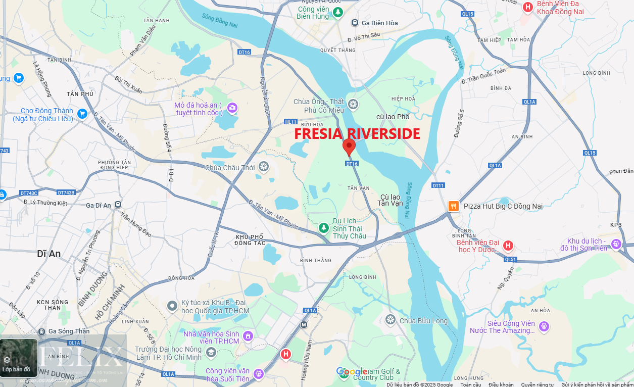 Vị Trí Fresia Riverside Với View Hướng Sông Đồng Nai