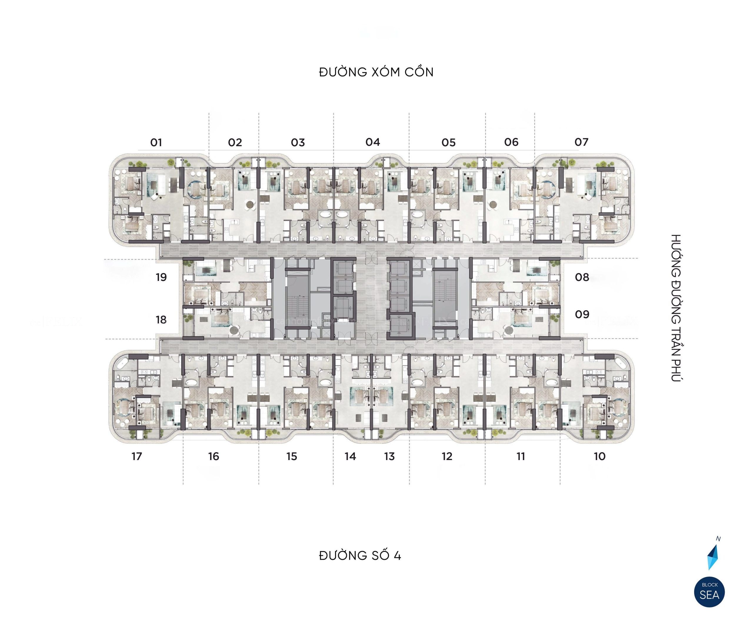 MẶt BẰng TẦng 3a - 23 Block Sea Welltone Luxury Residence
