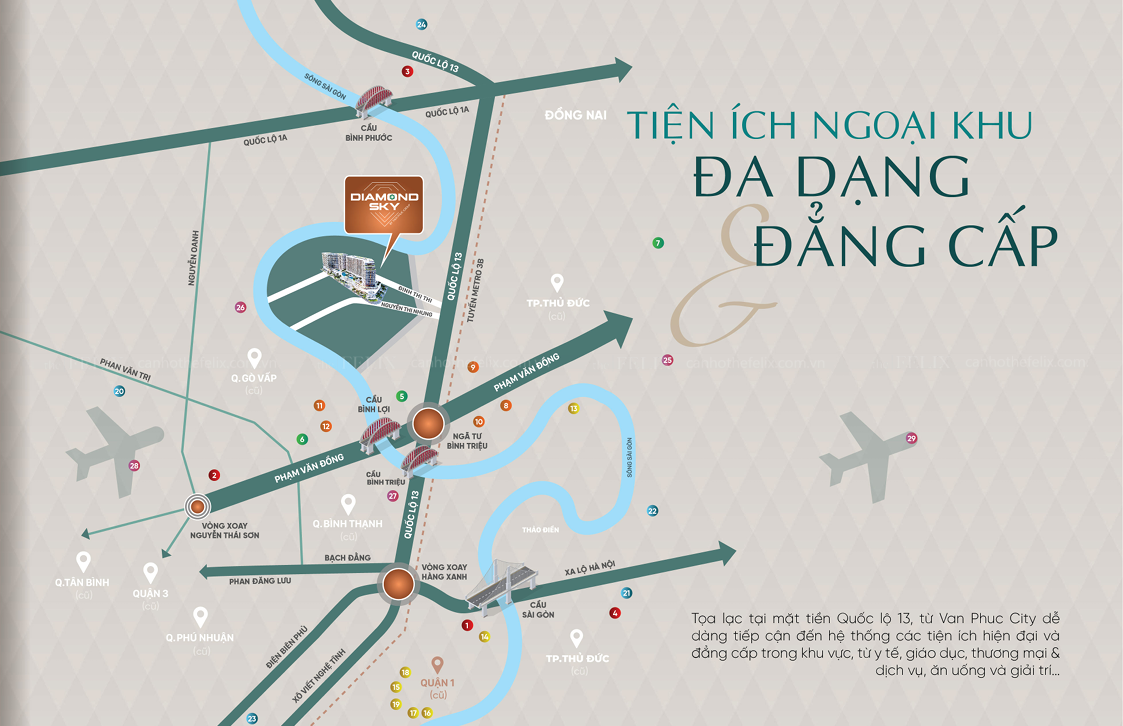 Map Tiện ích Diamond Sky