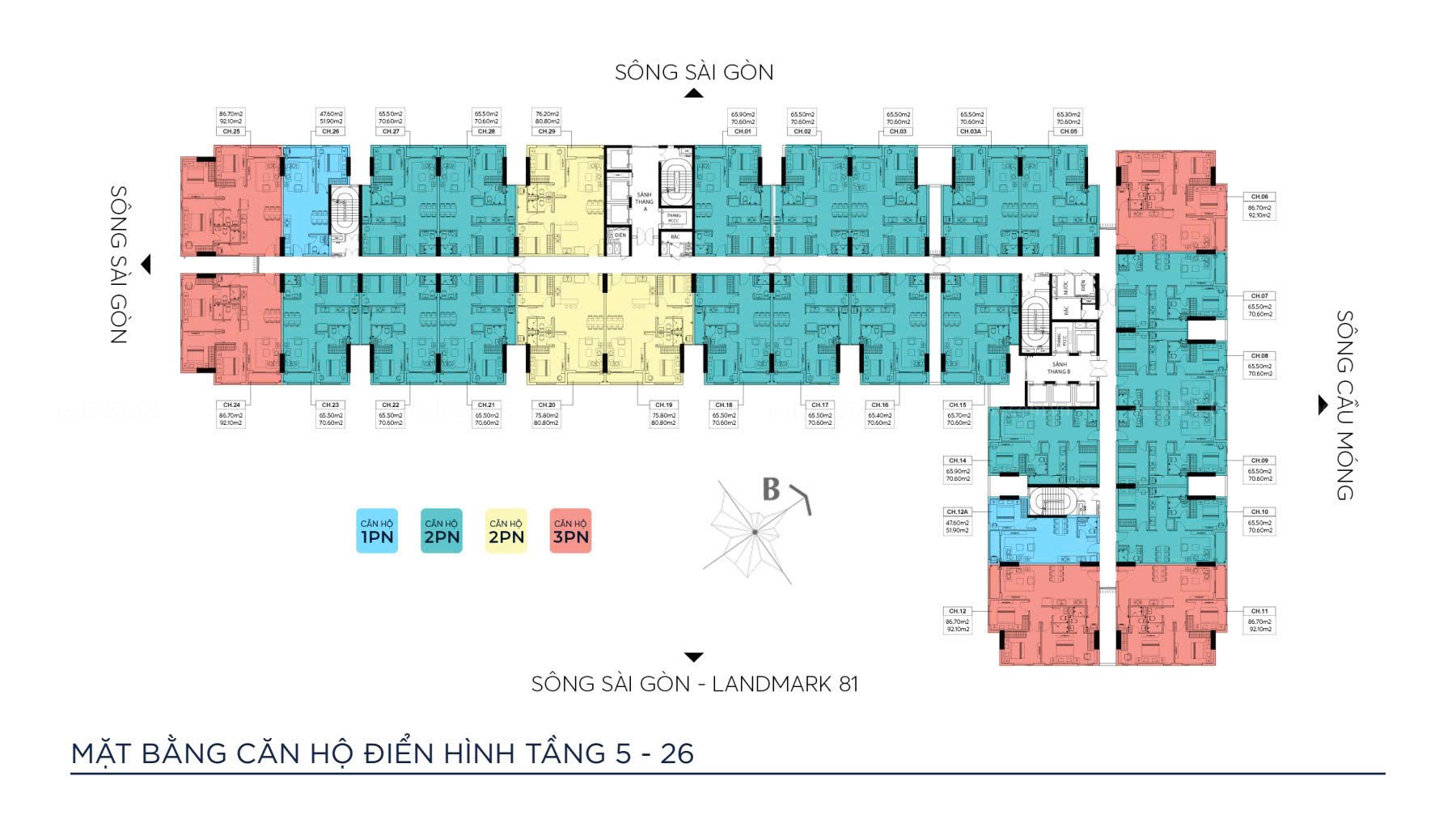 Mặt Bằng Căn Hộ Symlife Bình Hoà Tầng 5-26