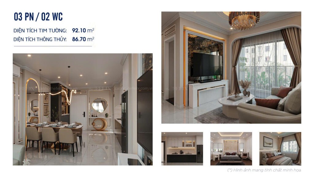 Phối Cảnh Căn Hộ Mẫu Symlife 3PN+2WC Góc