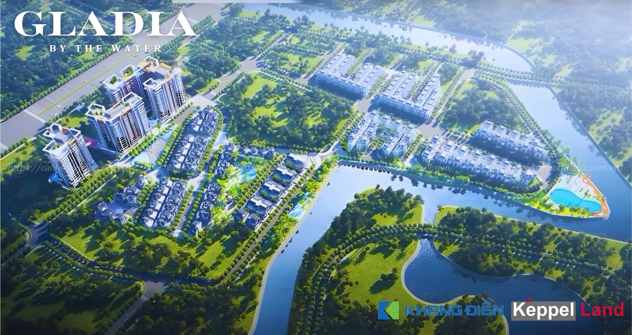 Phối Cảnh đầy Màu Xanh ở Gladia Khang Điền