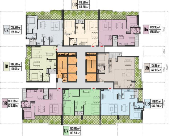 mặt bằng thiết kế penthouse datxanh homes riverside