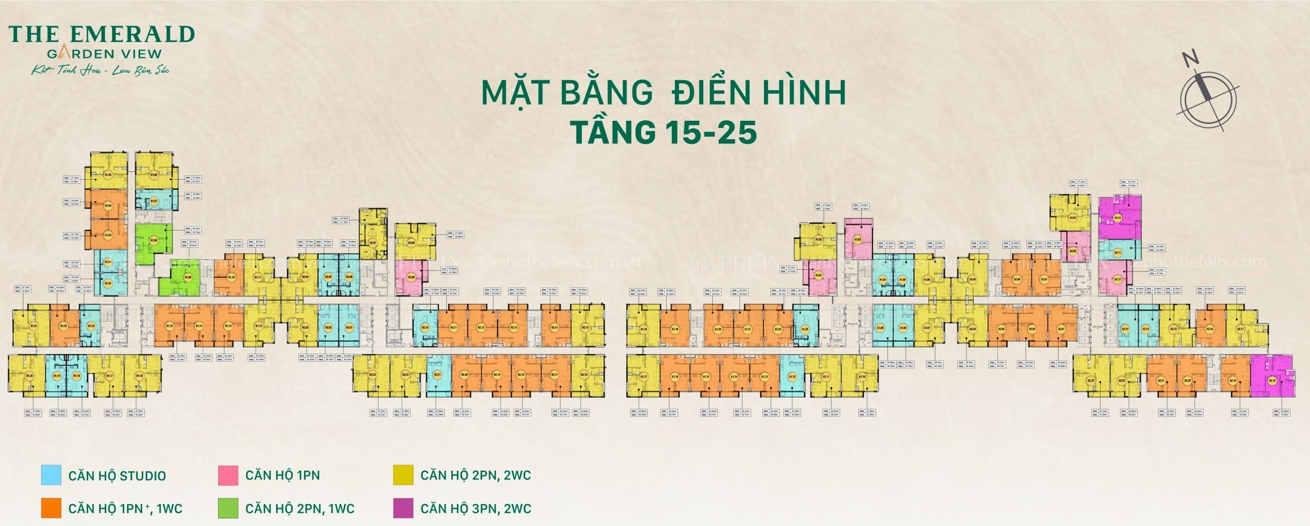 Mặt Bằng The Emerald Garden View_tầng 15-25